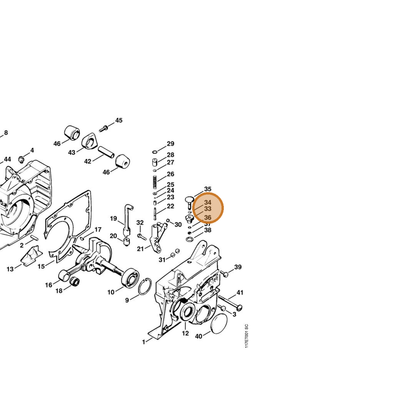 STIHL part 1111-640-6000 — IPL diagram snippet (6x zoom, amber highlight)