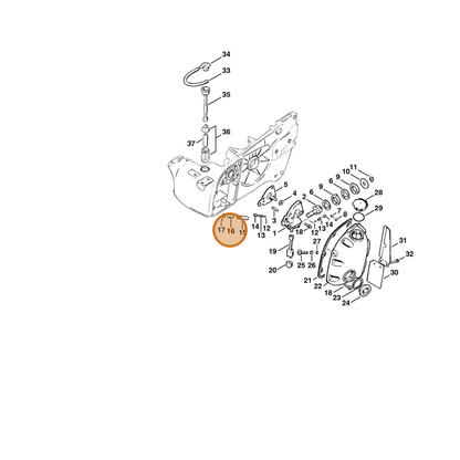 STIHL part 1111-647-0610 — IPL diagram snippet (6x zoom, amber highlight)