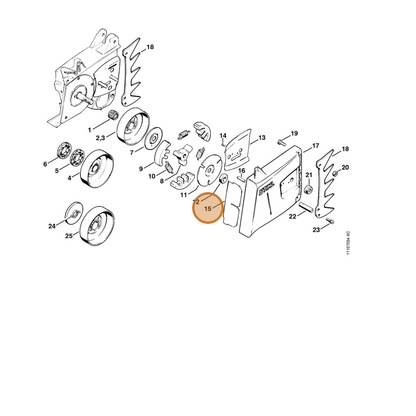 STIHL part 1111-656-1505 — IPL diagram snippet (6x zoom, amber highlight)