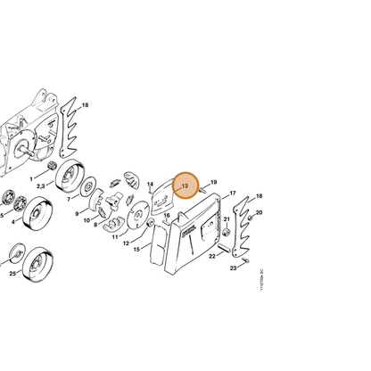 STIHL part 1111-664-1005 — IPL diagram snippet (6x zoom, amber highlight)