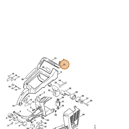 STIHL part 1111-790-1700 — IPL diagram snippet (6x zoom, amber highlight)