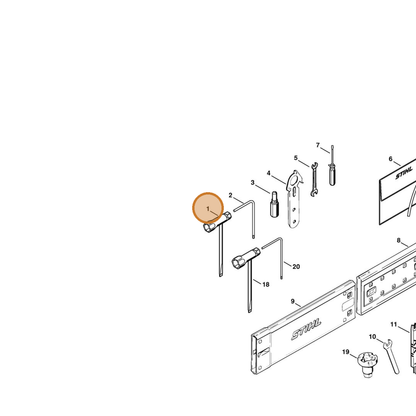 STIHL part 1111-890-3400 — IPL diagram snippet (6x zoom, amber highlight)