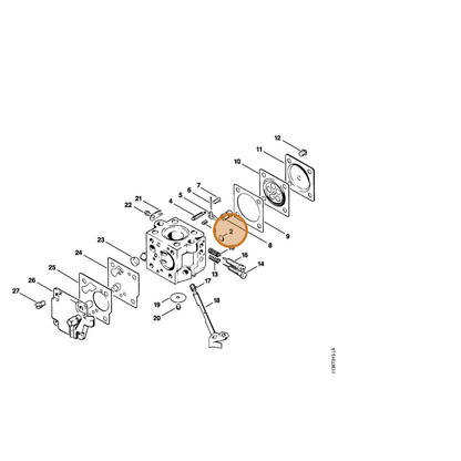 STIHL part 1113-122-9400 — IPL diagram snippet (6x zoom, amber highlight)