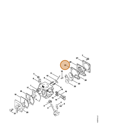 STIHL part 1113-129-0900 — IPL diagram snippet (6x zoom, amber highlight)