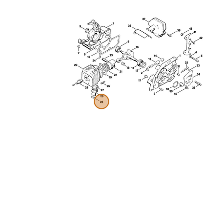 STIHL part 1113-141-1805 — IPL diagram snippet (6x zoom, amber highlight)