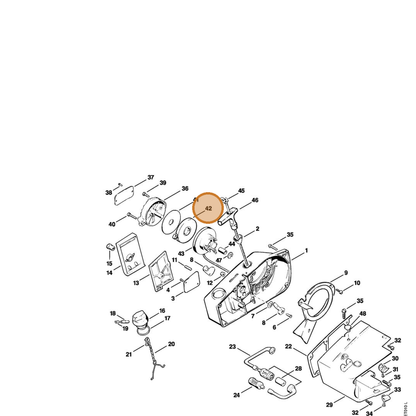 STIHL part 1114-190-0600 — IPL diagram snippet (6x zoom, amber highlight)
