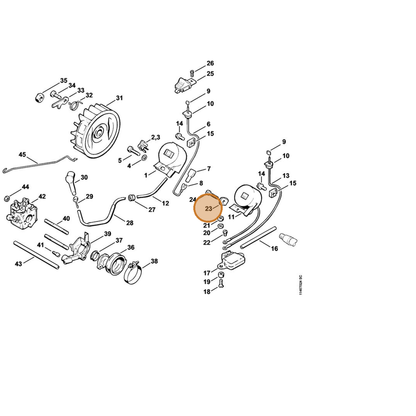 STIHL part 1114-405-1900 — IPL diagram snippet (6x zoom, amber highlight)