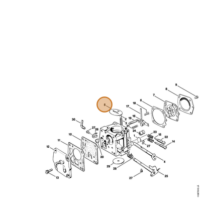 STIHL part 1115-121-2900 — IPL diagram snippet (6x zoom, amber highlight)