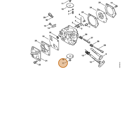 STIHL part 1115-122-7400 — IPL diagram snippet (6x zoom, amber highlight)