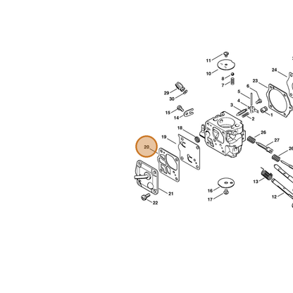 STIHL part 1115-129-1100 — IPL diagram snippet (6x zoom, amber highlight)