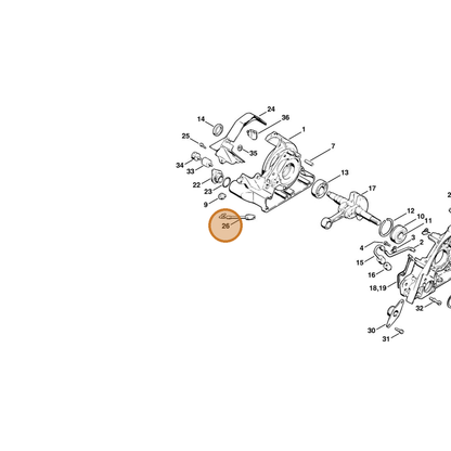 STIHL part 1115-141-8600 — IPL diagram snippet (6x zoom, amber highlight)