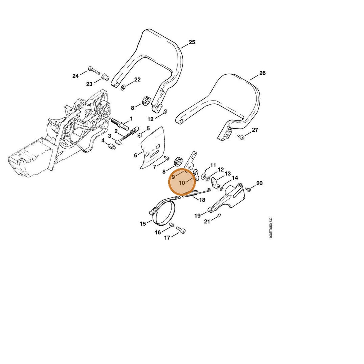 STIHL part 1115-162-5005 — IPL diagram snippet (6x zoom, amber highlight)