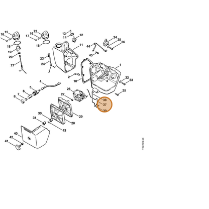STIHL part 1115-182-1500 — IPL diagram snippet (6x zoom, amber highlight)