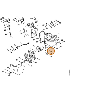 STIHL part 1115-185-1900 — IPL diagram snippet (6x zoom, amber highlight)