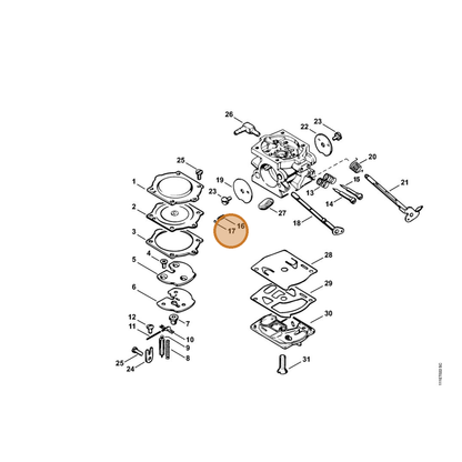 STIHL part 1116-122-4200 — IPL diagram snippet (6x zoom, amber highlight)