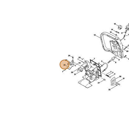 STIHL part 1116-182-1500 — IPL diagram snippet (6x zoom, amber highlight)