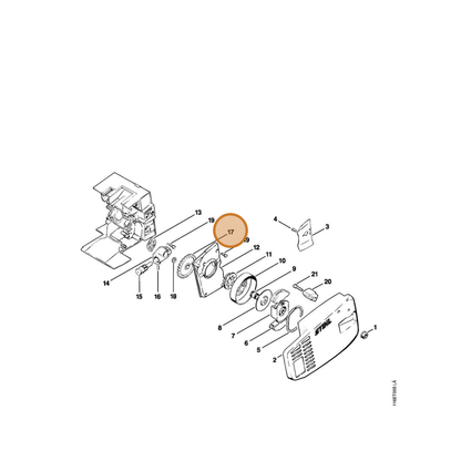 STIHL part 1116-647-1806 — IPL diagram snippet (6x zoom, amber highlight)