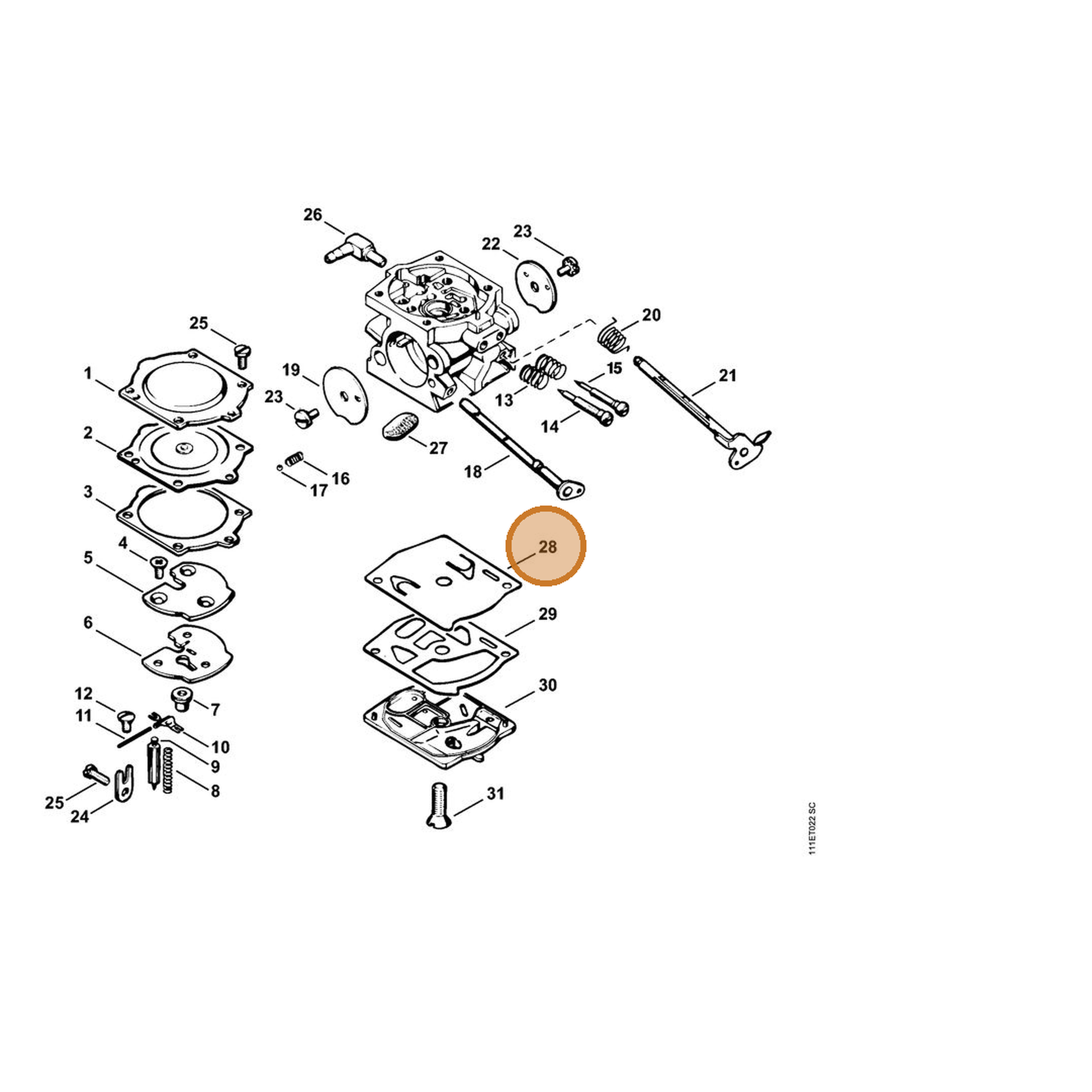 STIHL part 1117-121-4800 — IPL diagram snippet (6x zoom, amber highlight)