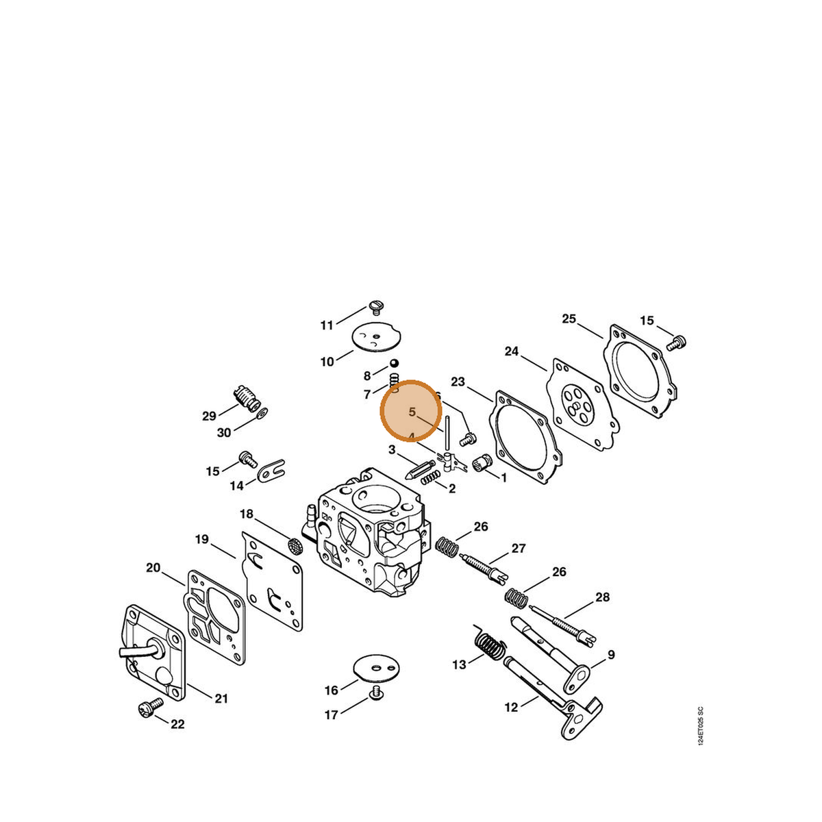 STIHL part 1117-121-9200 — IPL diagram snippet (6x zoom, amber highlight)