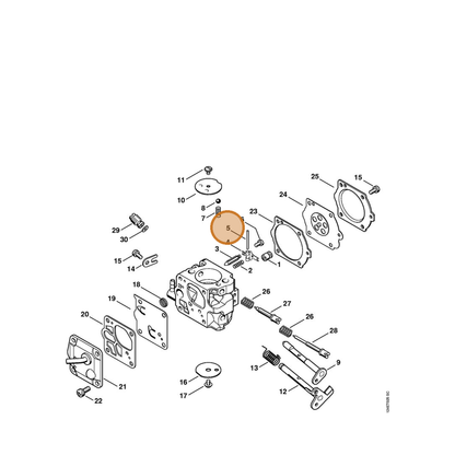 STIHL part 1117-121-9200 — IPL diagram snippet (6x zoom, amber highlight)