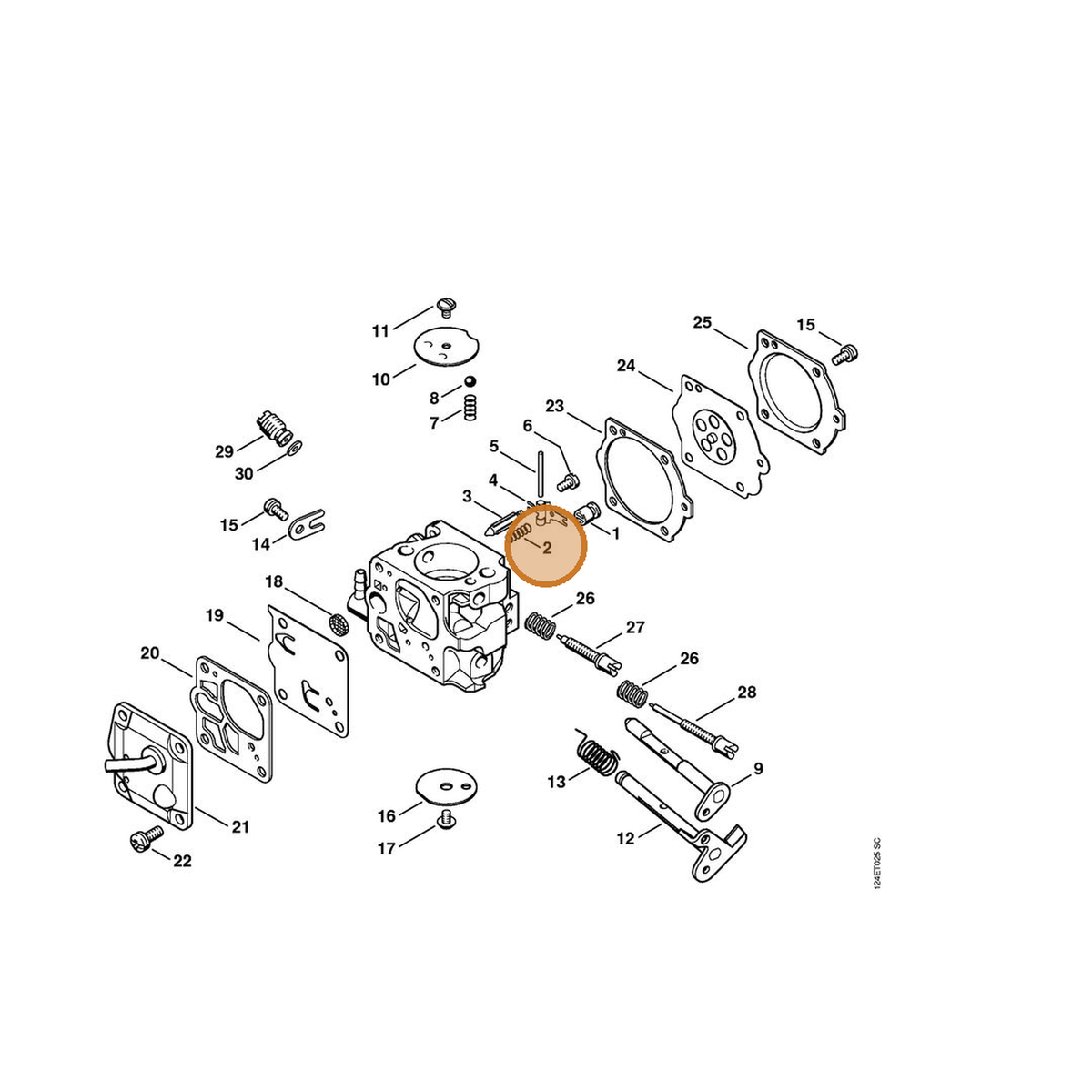 STIHL part 1117-122-3005 — IPL diagram snippet (6x zoom, amber highlight)