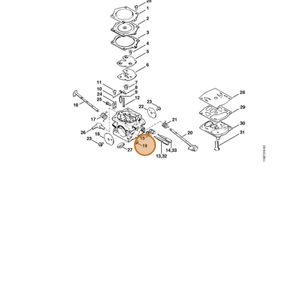 STIHL part 1117-122-9000 — IPL diagram snippet (6x zoom, amber highlight)