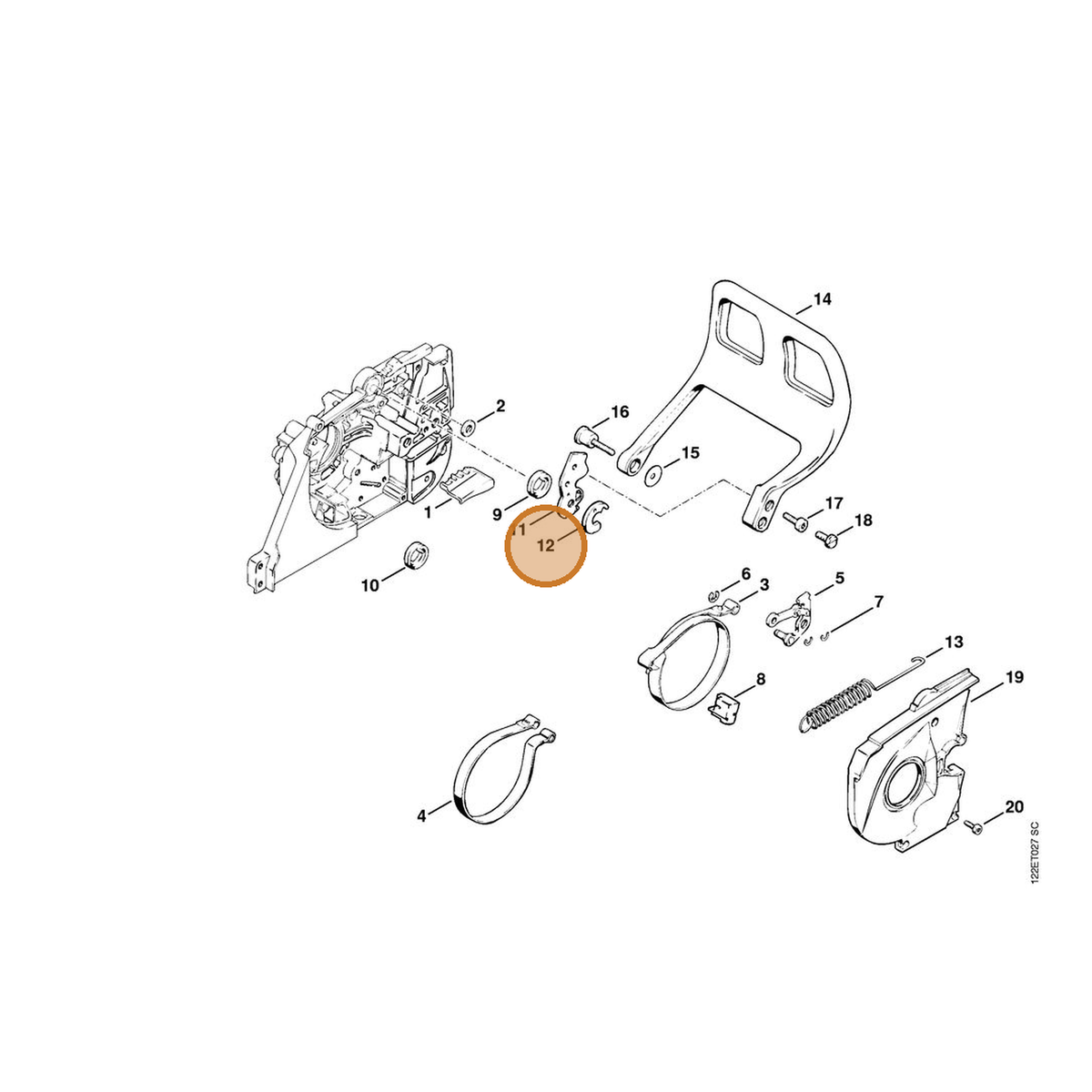 STIHL part 1117-162-8906 — IPL diagram snippet (6x zoom, amber highlight)