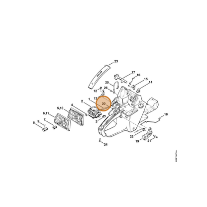 STIHL part 1117-182-0805 — IPL diagram snippet (6x zoom, amber highlight)