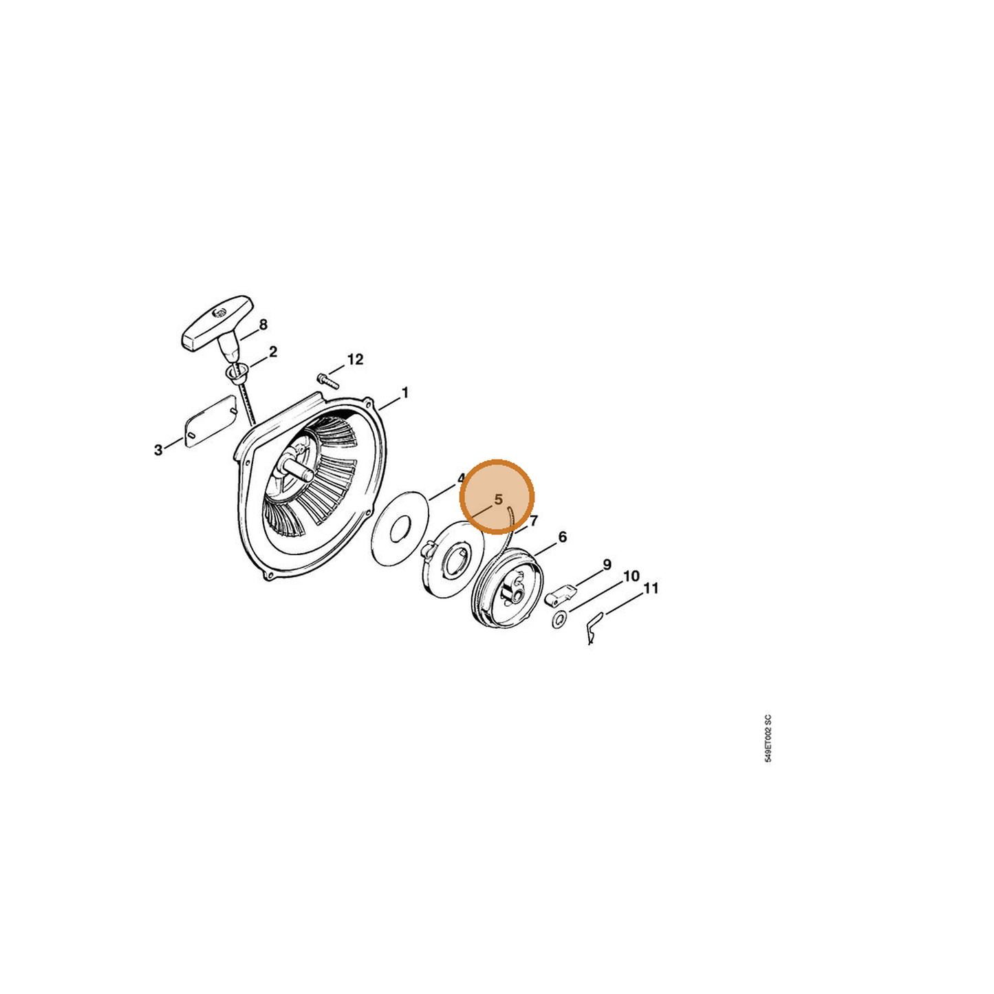 STIHL part 1117-190-0601 — IPL diagram snippet (6x zoom, amber highlight)