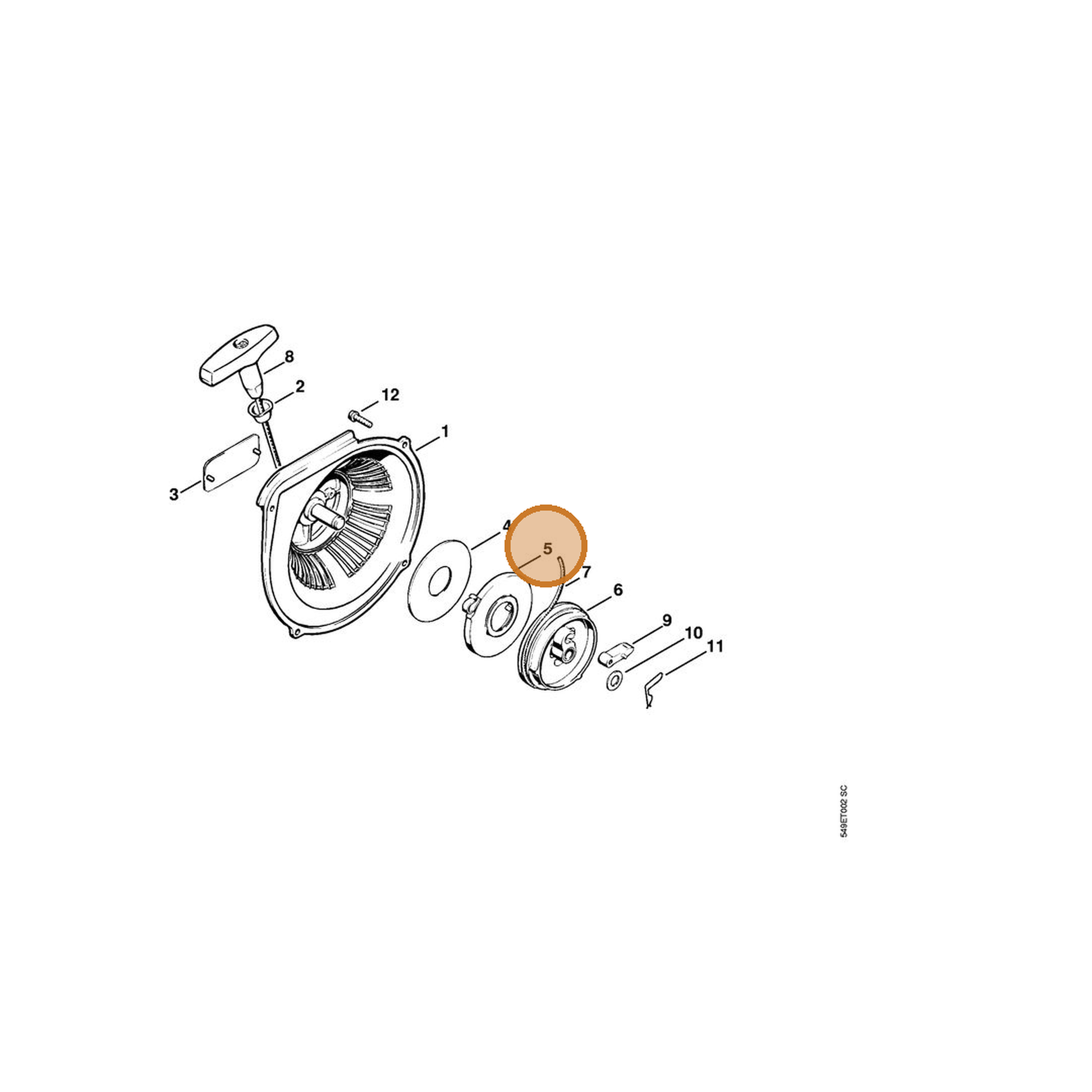 STIHL part 1117-190-0601 — IPL diagram snippet (6x zoom, amber highlight)
