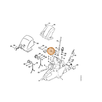 STIHL part 1117-350-5800 — IPL diagram snippet (6x zoom, amber highlight)