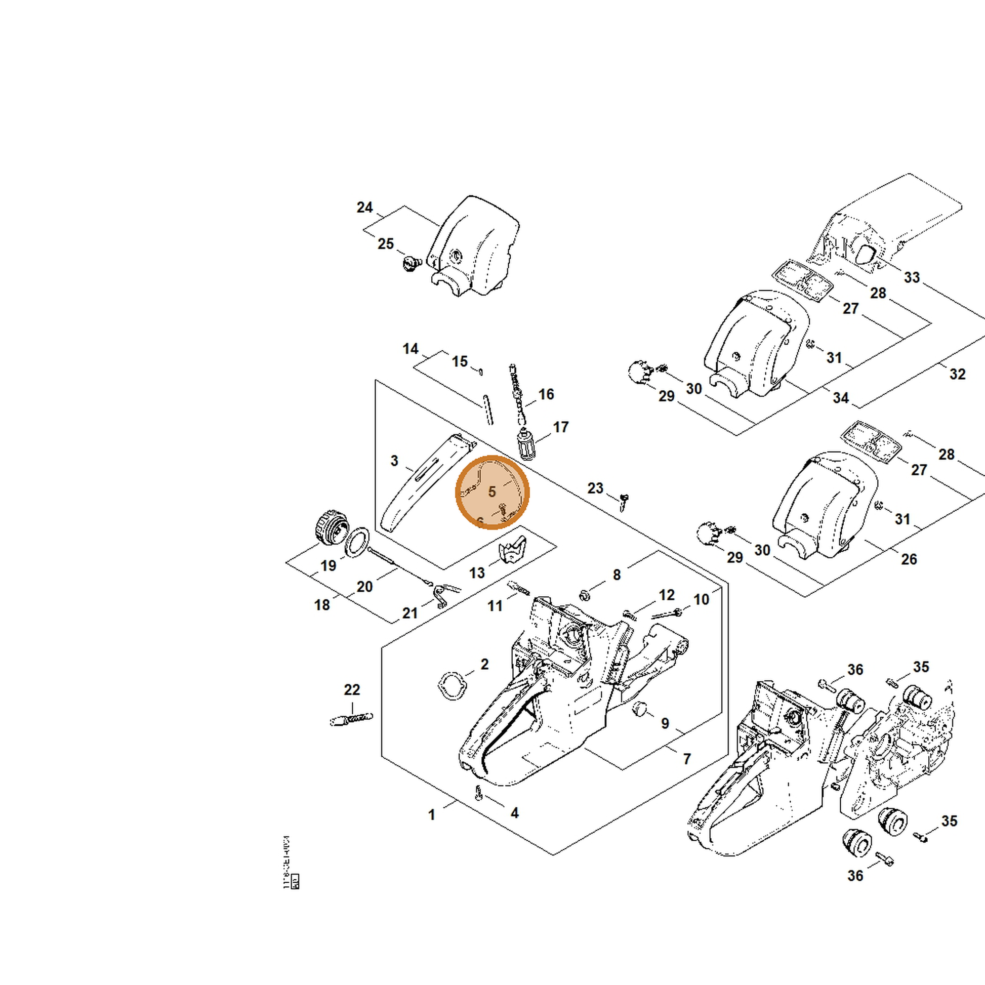 STIHL part 1117-440-2200 — IPL diagram snippet (6x zoom, amber highlight)