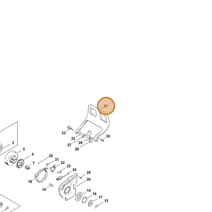 STIHL part 1117-790-9100 — IPL diagram snippet (6x zoom, amber highlight)