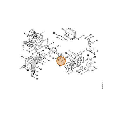 STIHL part 1118-028-7400 — IPL diagram snippet (6x zoom, amber highlight)