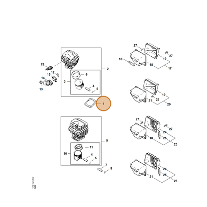 STIHL part 1118-029-2306 — IPL diagram snippet (6x zoom, amber highlight)