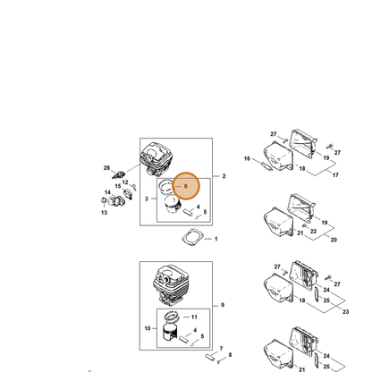 STIHL part 1118-034-3001 — IPL diagram snippet (6x zoom, amber highlight)