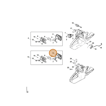 STIHL part 1118-120-1601 — IPL diagram snippet (6x zoom, amber highlight)