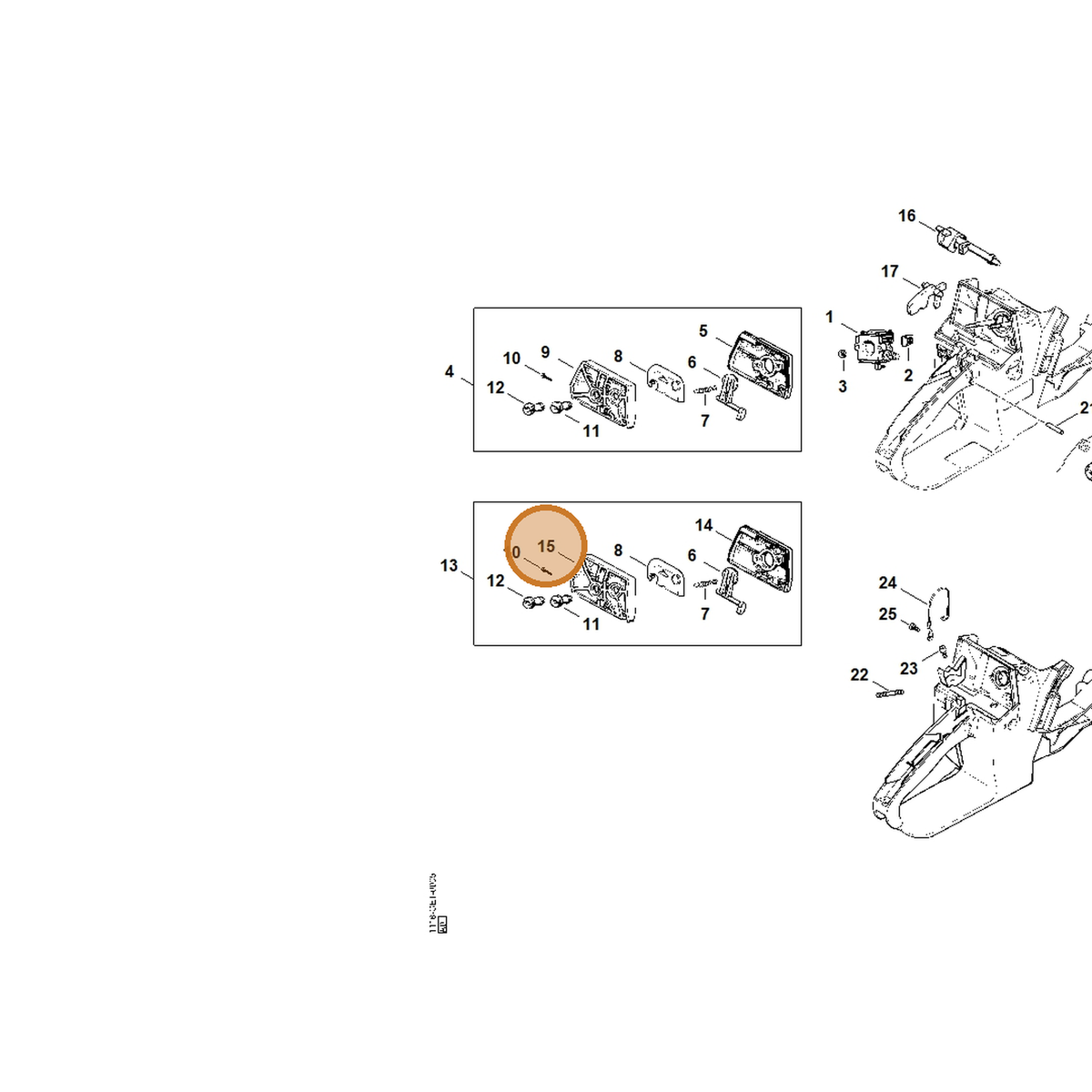 STIHL part 1118-120-1606 — IPL diagram snippet (6x zoom, amber highlight)
