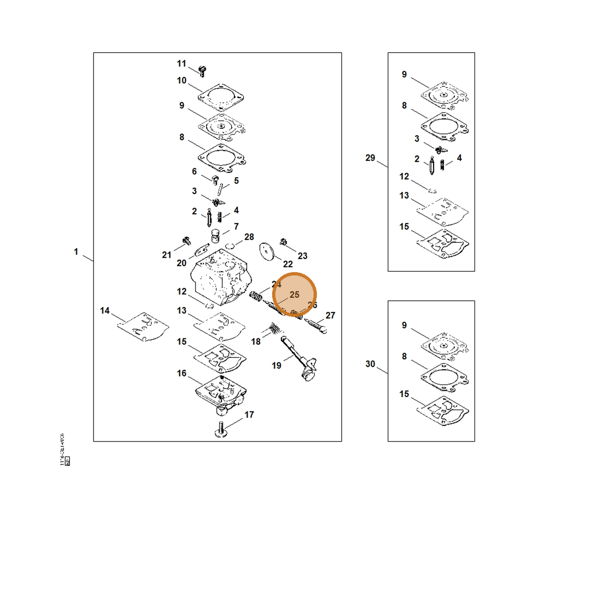 STIHL part 1118-122-6700 — IPL diagram snippet (6x zoom, amber highlight)