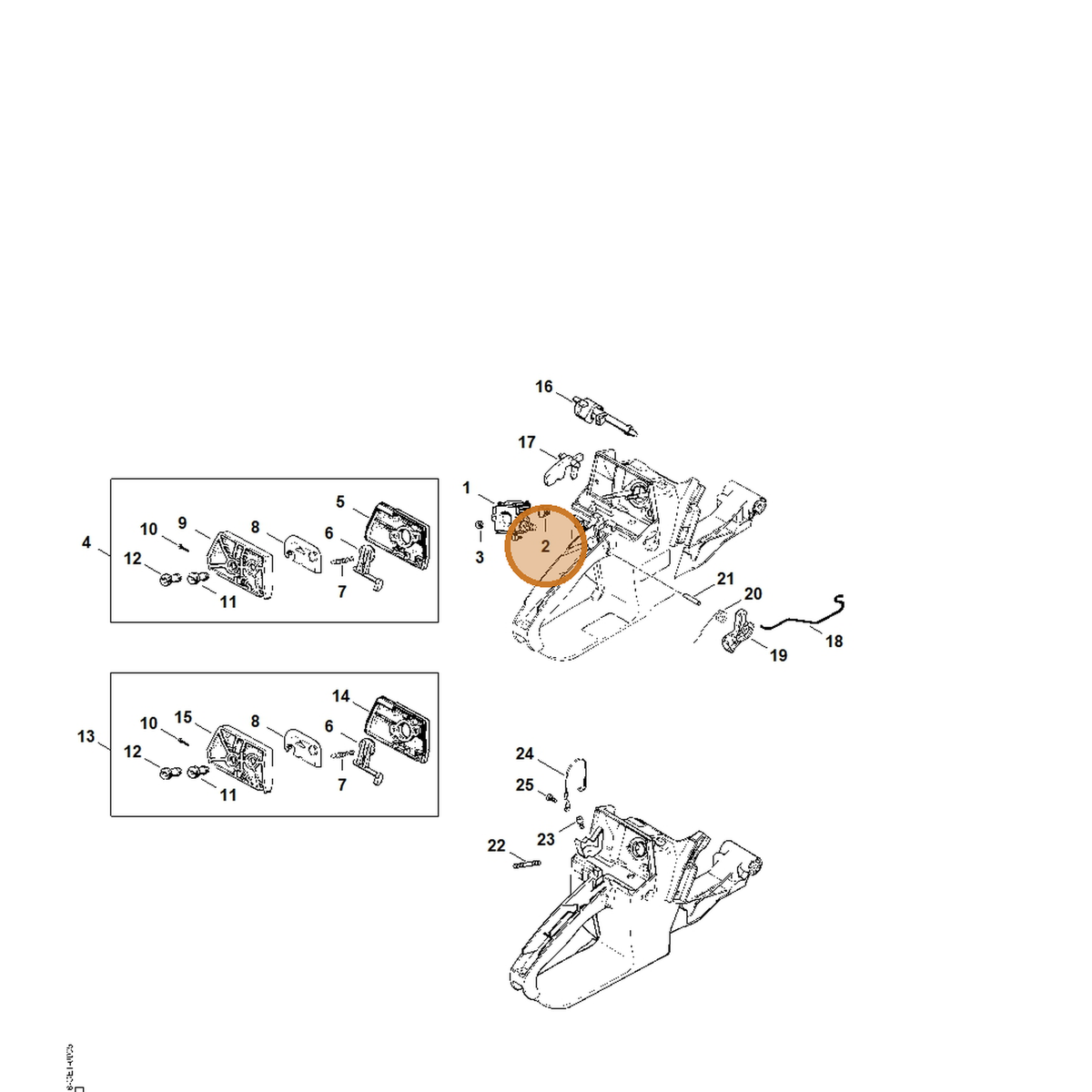 STIHL part 1118-123-7500 — IPL diagram snippet (6x zoom, amber highlight)