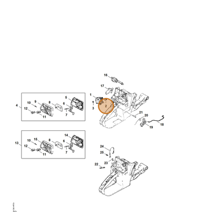 STIHL part 1118-123-7500 — IPL diagram snippet (6x zoom, amber highlight)