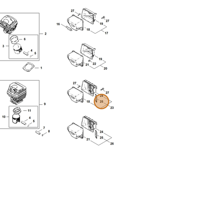 STIHL part 1118-141-9006 — IPL diagram snippet (6x zoom, amber highlight)