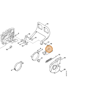 STIHL part 1118-160-5002 — IPL diagram snippet (6x zoom, amber highlight)