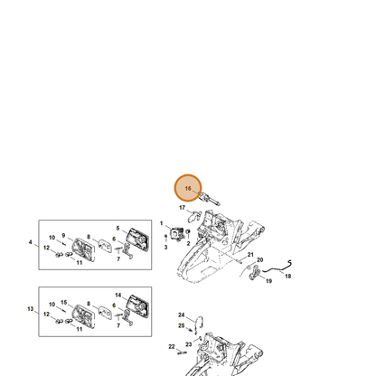 STIHL part 1118-182-0900 — IPL diagram snippet (6x zoom, amber highlight)