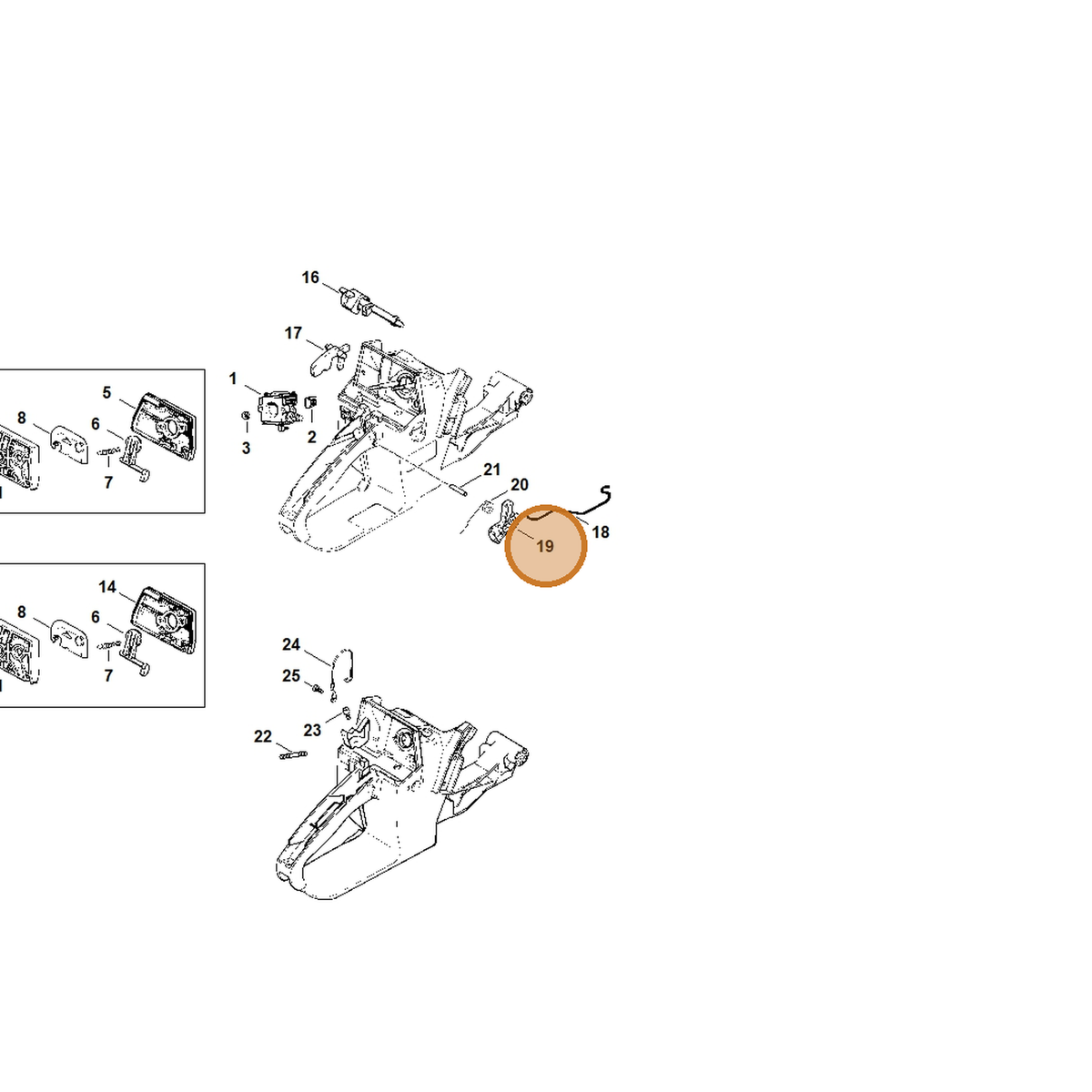 STIHL part 1118-182-1006 — IPL diagram snippet (6x zoom, amber highlight)