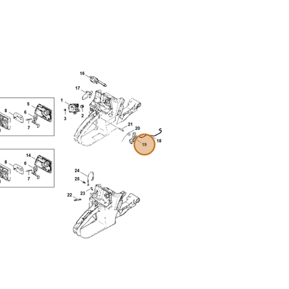 STIHL part 1118-182-1006 — IPL diagram snippet (6x zoom, amber highlight)