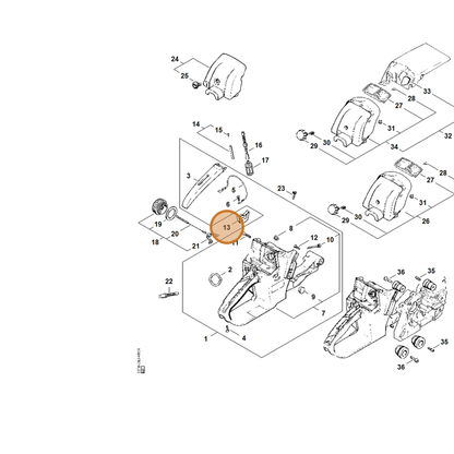 STIHL part 1118-442-1600 — IPL diagram snippet (6x zoom, amber highlight)