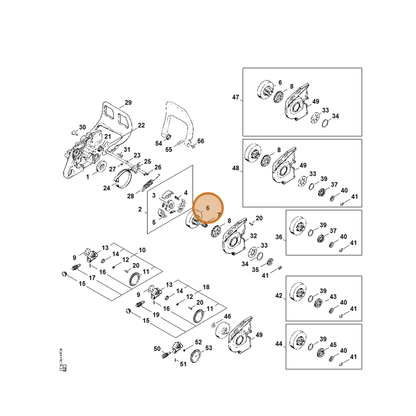 STIHL part 1118-640-2001 — IPL diagram snippet (6x zoom, amber highlight)