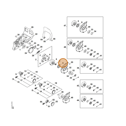 STIHL part 1118-642-1506 — IPL diagram snippet (6x zoom, amber highlight)