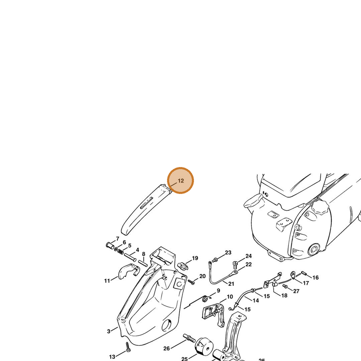 STIHL part 1118-791-0602 — IPL diagram snippet (6x zoom, amber highlight)